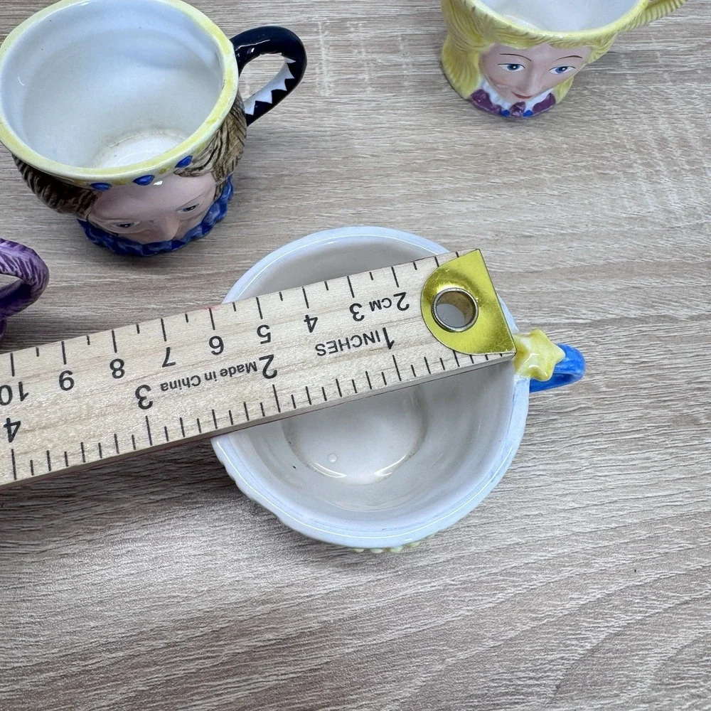 Department 56 Alice in Wonderland 1996‎ Character Cups Set of 4 Ceramic